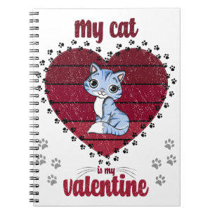 Min katt är min Valentine Alla hjärtans gåva til Anteckningsbok