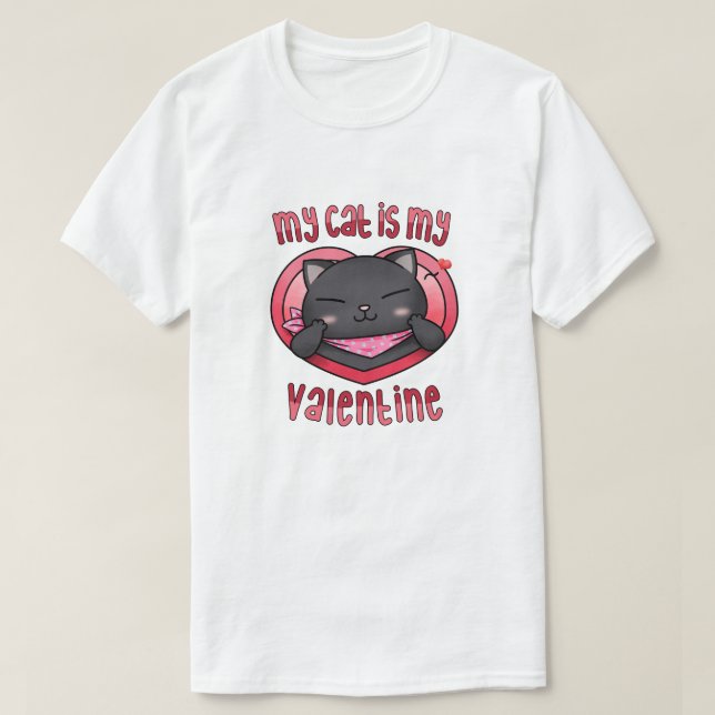 Min katt är min Valentine Black Cat T Shirt (Design framsida)