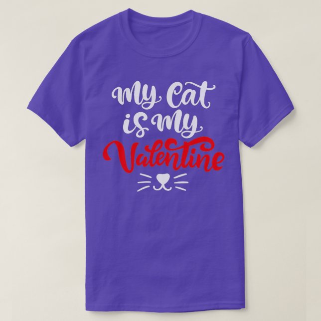 Min katt är min Valentine Cute Valentines day T Shirt (Design framsida)