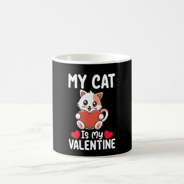 Min katt är min valentine dag roliga husdjur älska kaffemugg (Center)