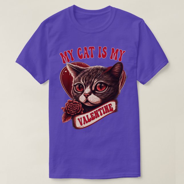 Min katt är min Valentine-kattälskare valentines d T Shirt (Design framsida)