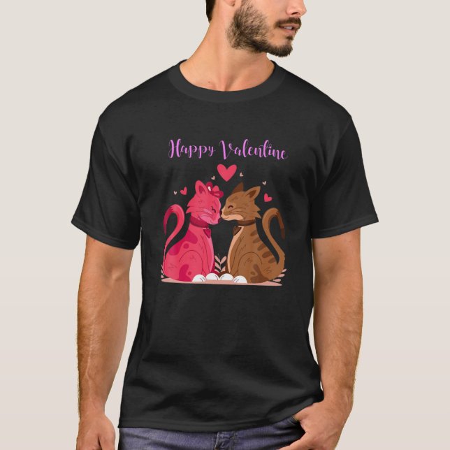 Min katt är min Valentine Kitten Valentines day T Shirt (Framsida)