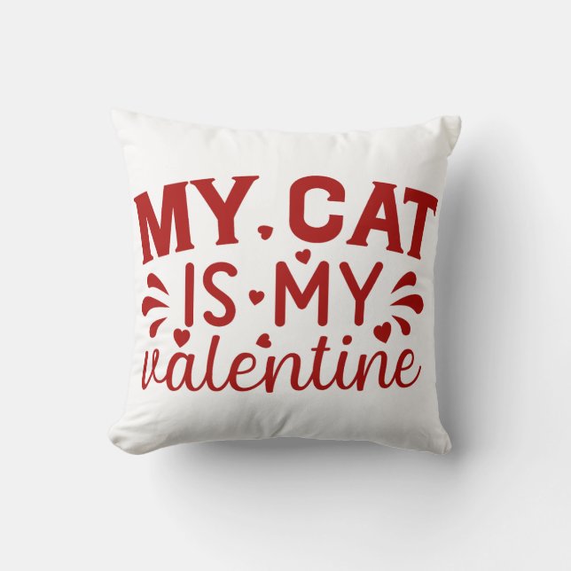 Min katt är min Valentine Kudde (Framsida)