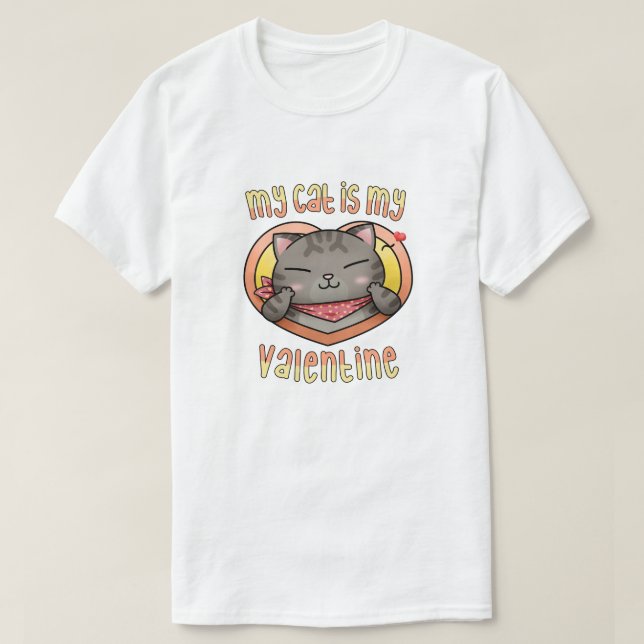 Min katt är min Valentine Tabby katt T Shirt (Design framsida)