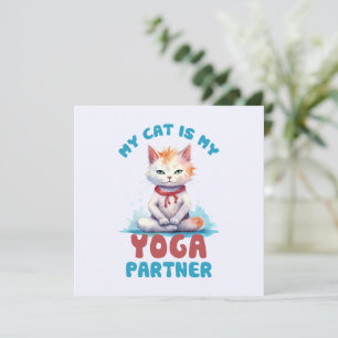 Min katt är min Yoga-partner-beundransvärda medite