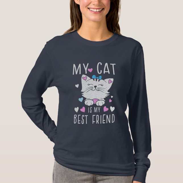 Min katt är mina bästa vänner t shirt (Framsida)