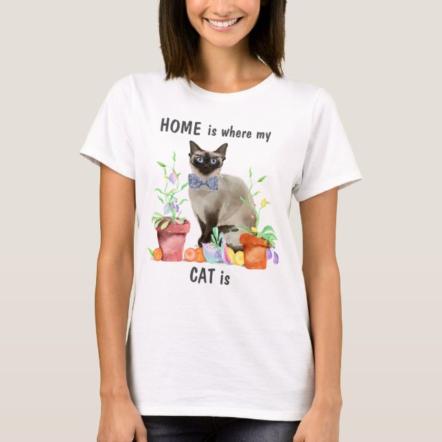 Min katt är mitt hem t shirt (Framsida)