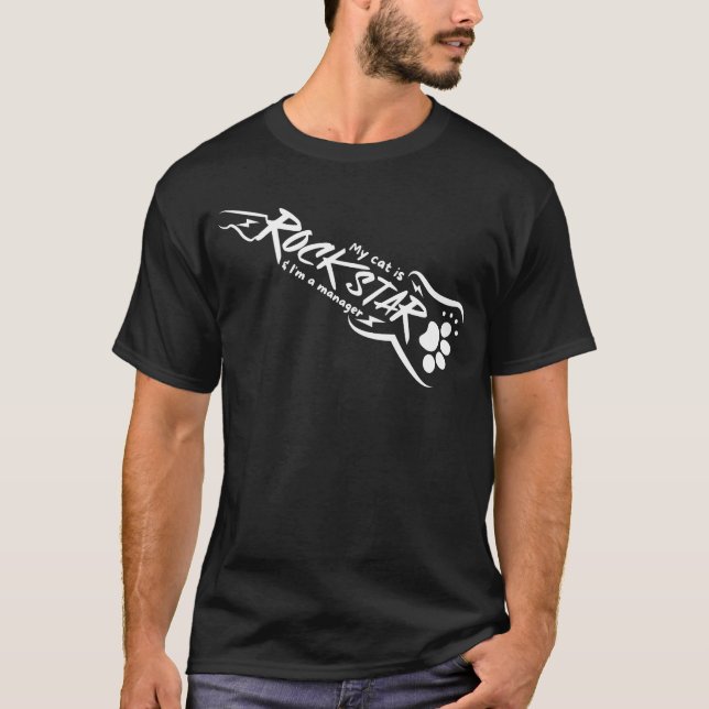 Min katt är Rockstar och jag är chef/Rockstar T Shirt (Framsida)
