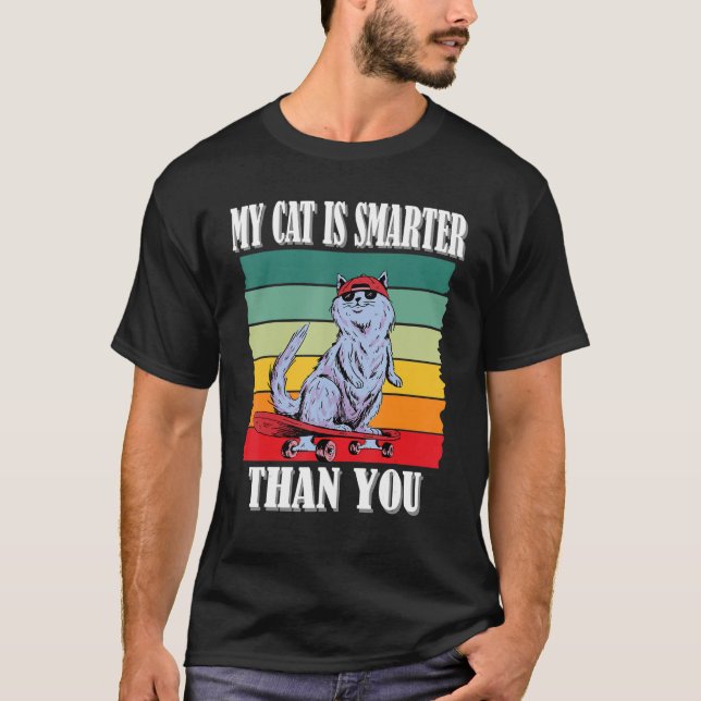 Min katt är smartare än du, rolig kattPM_5 T Shirt (Framsida)