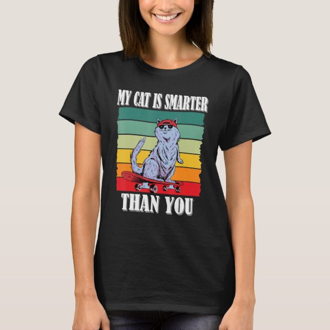 Min katt är smartare än du, rolig kattPM_5 T Shirt (Framsida)
