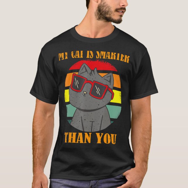 Min katt är smartare än du, roligt kattmeme_6 t shirt (Framsida)