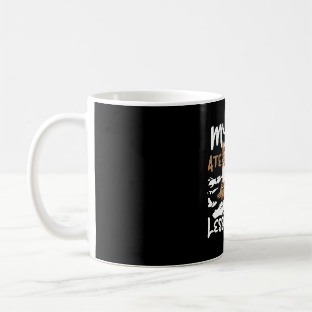Min katt Ate min lektionsplan, roliga katter citat Kaffemugg (Vänster)