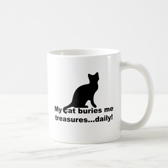 Min katt Buries Me Treasures Daily Funny Coffee Mu Kaffemugg (Höger)