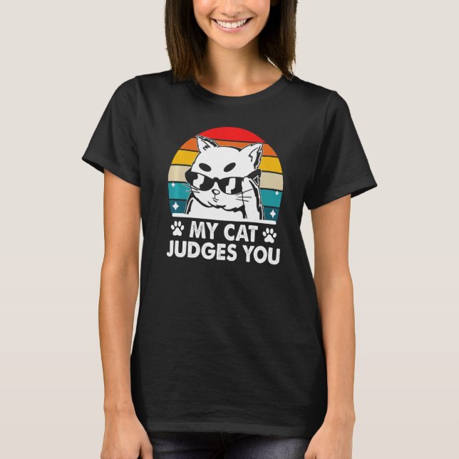 Min katt dömer er Humor Kitten Cat Mamma T Shirt (Framsida)