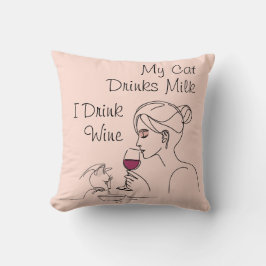 Min katt dricker Mjölk I dricker Vin Kudde