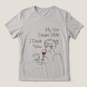 Min katt dricker Mjölk I dricker Vin T Shirt