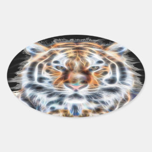 Min katt driver upp tigerfabriksenergi ovalt klistermärke