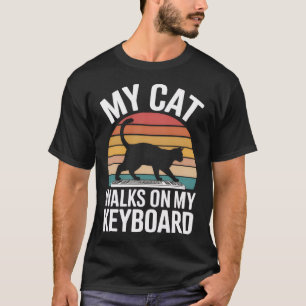 Min katt går på mitt tangentbord   Roliga herr T Shirt