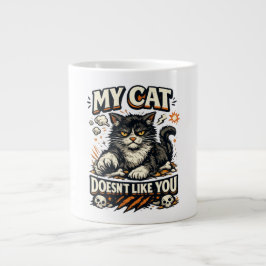 Min katt gillar dig inte Retro Jumbo Mugg