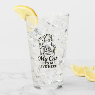 Min katt gör att jag kan bo här... - Lårtekonst Glaskopp