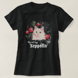 Min katt gräver Zeppelin t-shirt svart vit