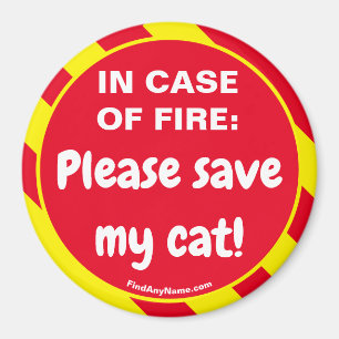Min katt! I FODRAL AV BRAND: Snälla spara Magnet