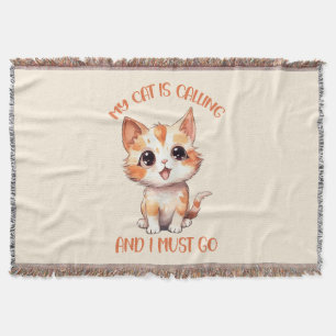Min katt kallar på Cute Orange Cat Filt