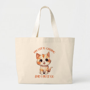 Min katt kallar på Cute Orange Cat Jumbo Tygkasse