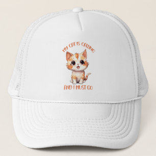 Min katt kallar på Cute Orange Cat Keps