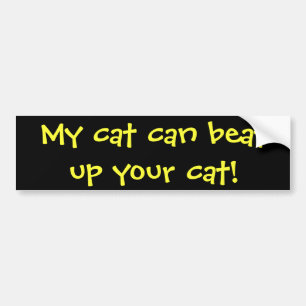 Min katt kan slå upp din katt! bildekal
