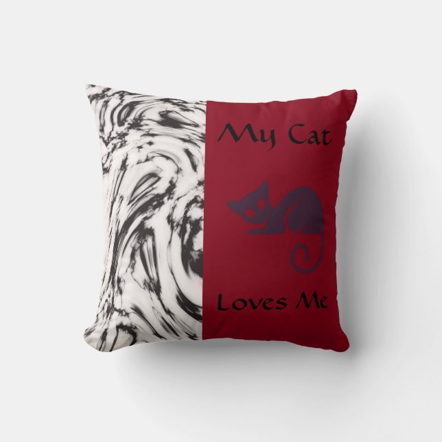 Min katt Kärlek mig Reversible Designer Pillow Kudde (Framsida)