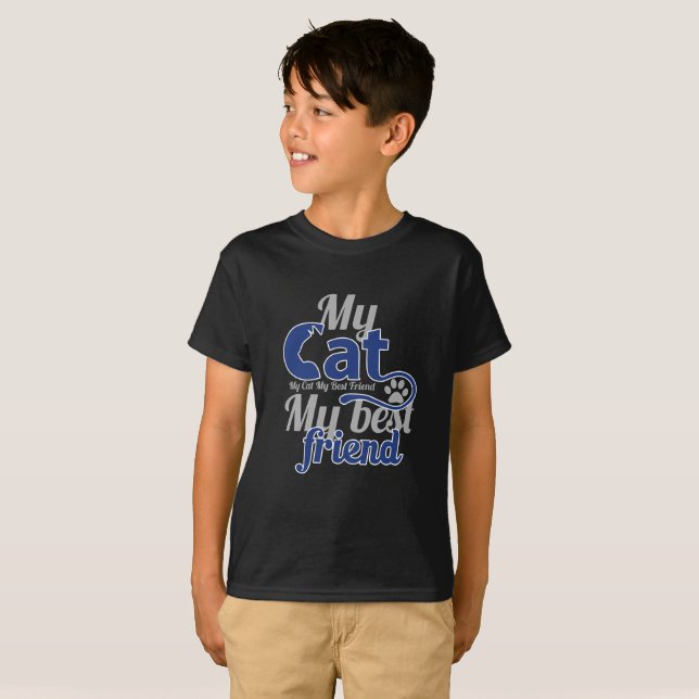 Min katt min bästa vän t-shirt (Hel framsida)