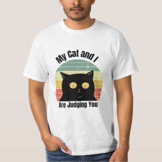 Min katt och jag dömer dig Rolig Retro solnedgång T Shirt