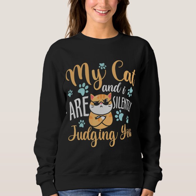 Min katt och jag dömer dig t shirt (Framsida)