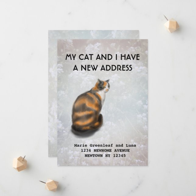 Min katt och jag har flyttat Meddelande (Fram/Back In Situ)