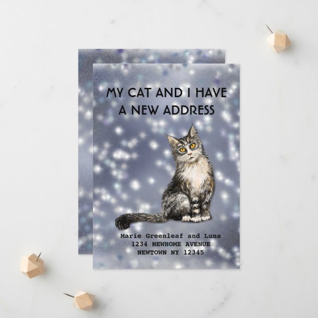 Min katt och jag har flyttat Meddelande (Fram/Back In Situ)