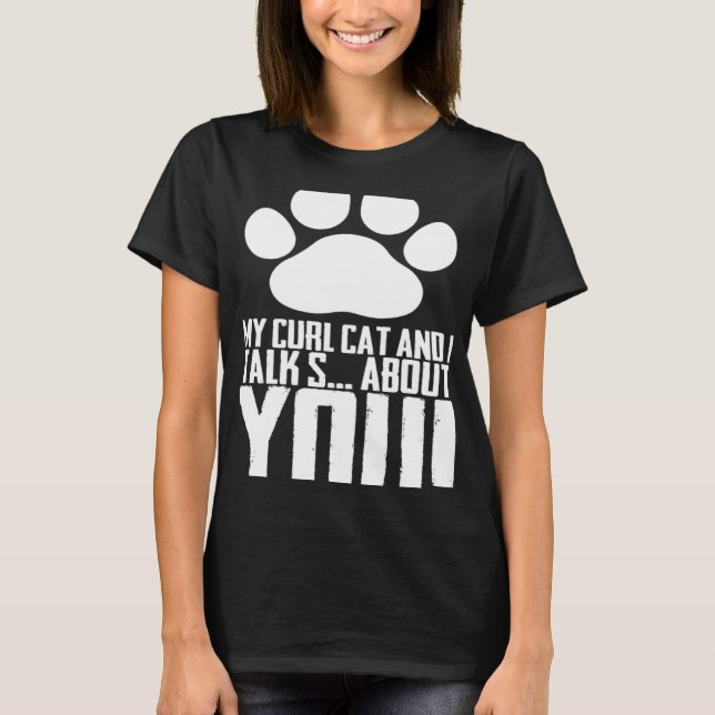 Min katt och jag pratar om dig t shirt (Framsida)