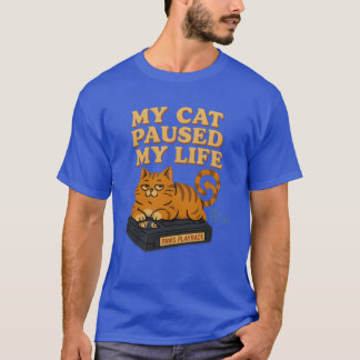 Min katt pausade mitt liv retro vibe 80-tal 90-tal t shirt