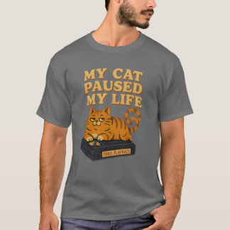 Min katt pausade mitt liv retro vibe 80-tal 90-tal t shirt