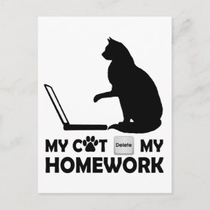Min katt raderade min hemläxa vykort