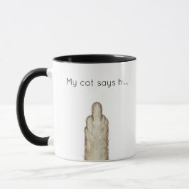 Min katt säger hej... mugg