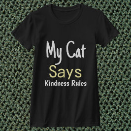 Min katt säger kindness Regler Funny Retro Persona T Shirt