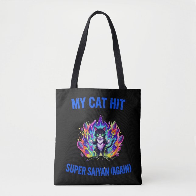 Min katt slog Super Saiyan (igen) Tygkasse (Framsida)