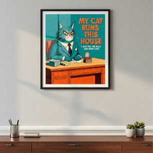 Min katt Springa här i kammaren Vintage Mid Cent Poster