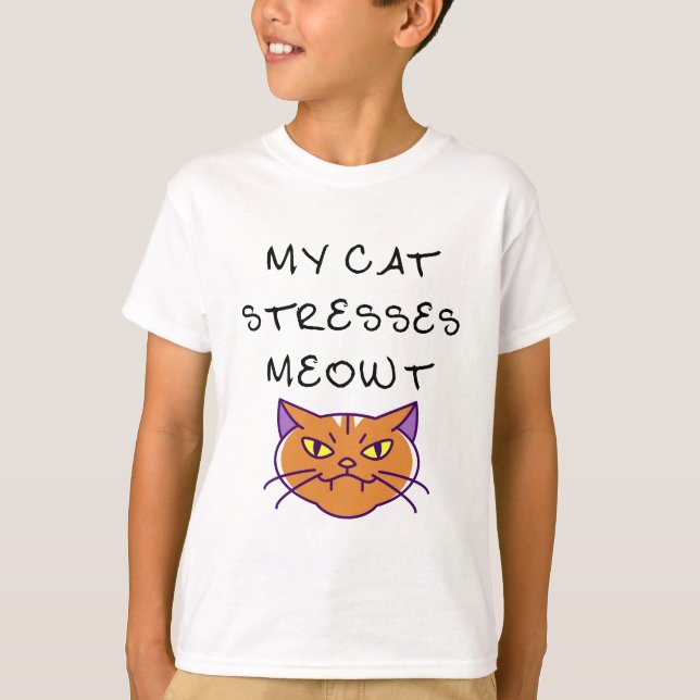 Min katt Stressar Meowt Funny Cat T Shirt (Framsida)