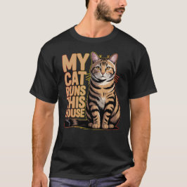 Min katt styr mitt hus Roligt citat för kattälskar T Shirt