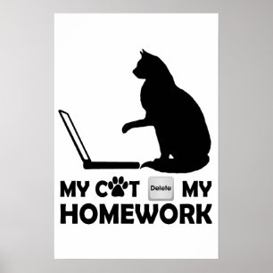 Min katt tog bort min läxa poster