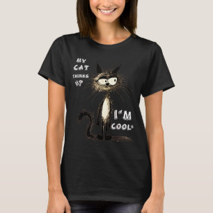 Min katt tycker att jag är cool rolig present till t shirt