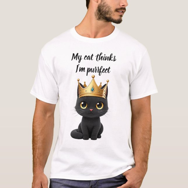 Min katt tycker att jag är underbar t shirt (Framsida)