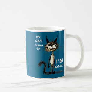 Min katt tycker jag är cool rolig present till dju kaffemugg